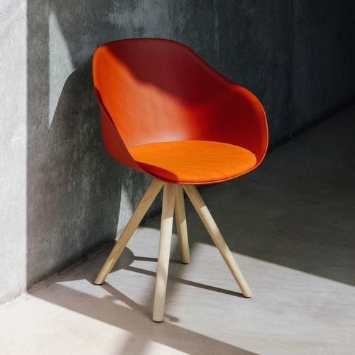 Современный cтул - Lore Spin Wood - Enea - для интерьера / из ткани / из полипропилена