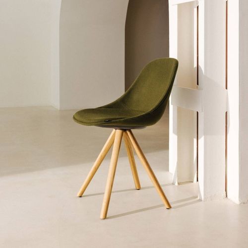 Современный cтул - Mate Spin Wood - Enea - для интерьера / из ткани / из полипропилена