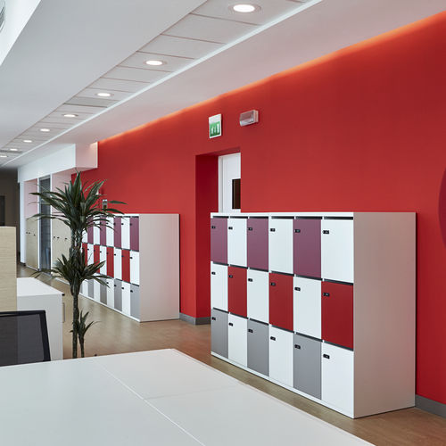 Низкий шкаф для папок - LOCKERS - ESTEL - из дерева / из меламина / с выдвижными ящиками