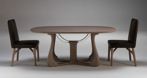 Современный стол - ARPA 6104 - Fratelli Boffi - из дерева / с основанием из древесины / овальный