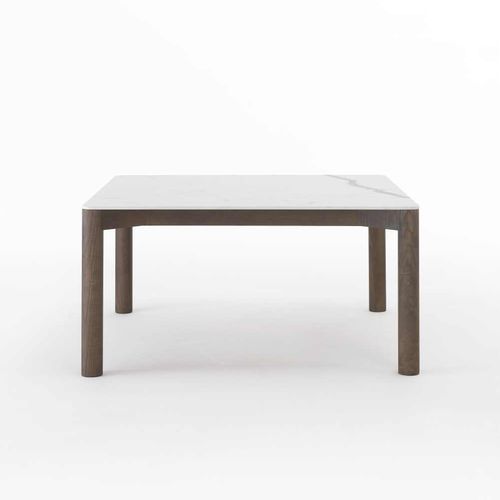 Современный журнальный столик - RADIUS - I.T.F. DESIGN SRL - из керамики / с основанием из цельной древесины / с основанием из ясеня
