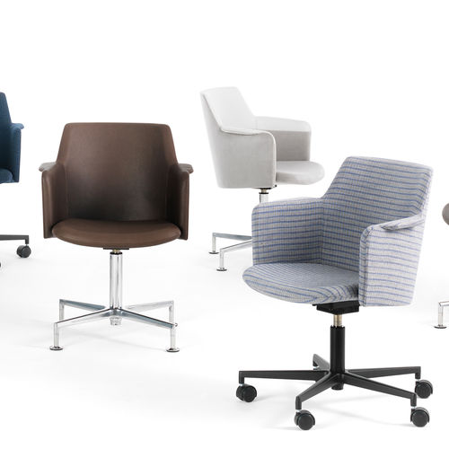 Стул для конференций для интерьера - CAROUSEL - Lammhults Möbel AB - из ткани / из кожи / с основанием из алюминия