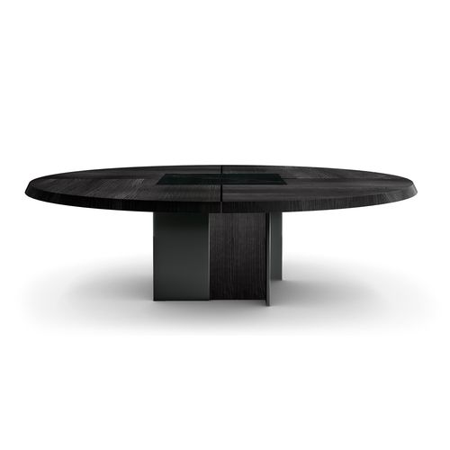 Современный стол для собраний - BLACK & MORE - Malerba - из фанерованной древесины / из мрамора / с основанием из металла