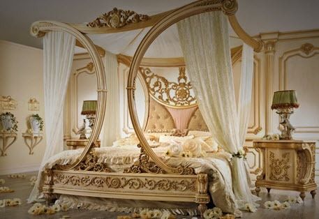 Кровать с балдахином - RAFFLES - Riva Mobili D'Arte - двуспальная / стилизованная / из ткани