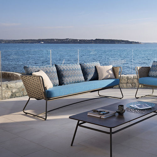 Современный диван - PORTOFINO - Roberti Rattan - для террасы / из ткани / из веревки