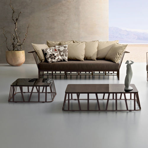 Современный журнальный столик - HAMPTONS GRAPHICS - Roberti Rattan - из стекла / из алюминия / из ламината высокого давления