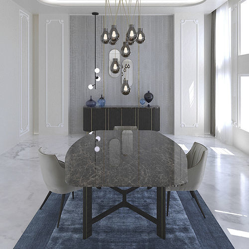 Современный обеденный стол - MOON PORTORO - Scandal Home Couture - из дерева / из керамики / из мрамора
