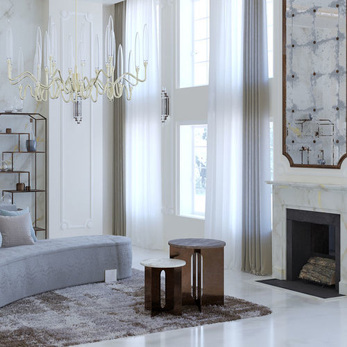 Современный вспомогательный столик - Trio - Scandal Home Couture - из мрамора / с основанием из металла / круглый