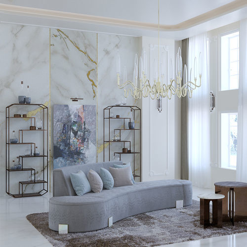 Полукруглый диван - MOON SILHOUETTE - Scandal Home Couture - современный / из бархата / без подлокотников