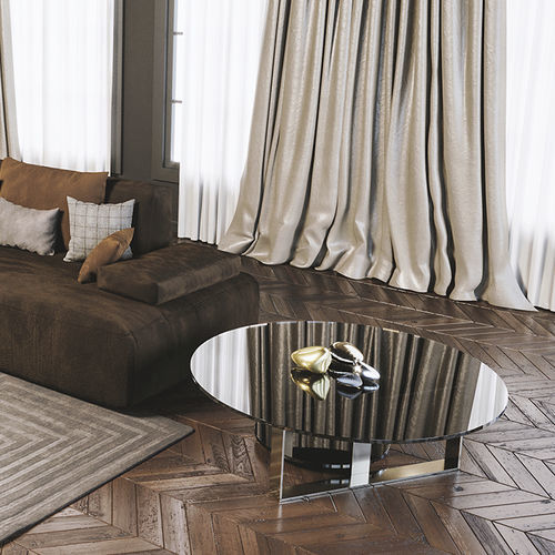 Современный журнальный столик - U - Scandal Home Couture - из стекла / с основанием из металла / круглый