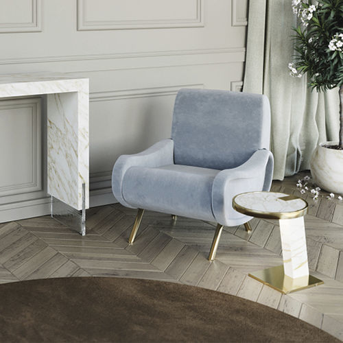Современный вспомогательный столик - Rialto - Scandal Home Couture - из мрамора / с основанием из мрамора / круглый