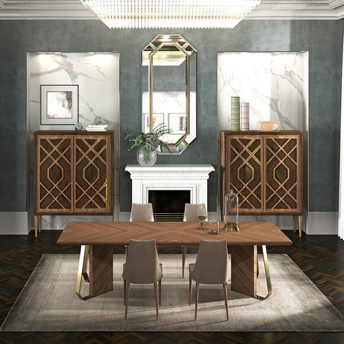Современный обеденный стол - INTRIGUE - Scandal Home Couture - из дерева / из стекла / с основанием из древесины