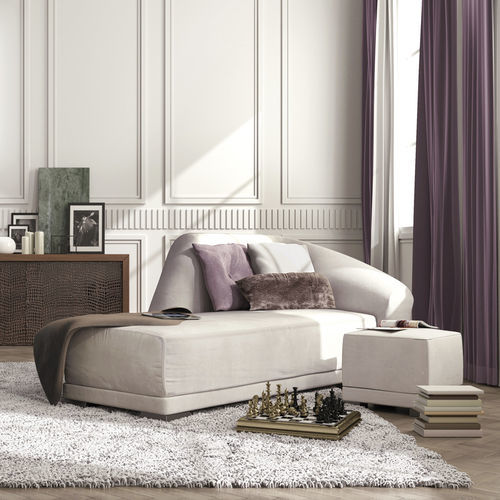 Современный полудиван - BILBAO - Scandal Home Couture - из кожи / из ткани / с основанием из древесины