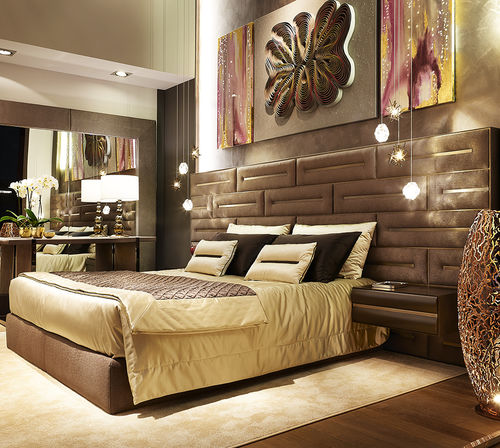 Двуспальная кровать - Wall  - Siwa Soft Style Home - современная / обитая / с обитым изголовьем