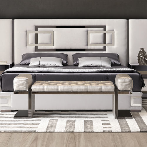 Прикроватная скамья честерфилд - Vertigo - Siwa Soft Style Home - из хромированного металла / из стекла / из ткани