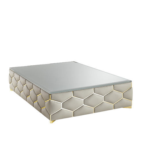 Современный журнальный столик - Diamond - Siwa Soft Style Home - из стекла / с основанием из металла / с основанием из кожи