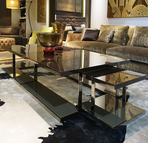 Современный стол Жигонь - Vertigo - Siwa Soft Style Home - из дерева / с основанием из хромированного металла / квадратный