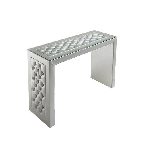 Стол-консоль честерфилд - Ambra  - Siwa Soft Style Home - из стекла / из кожи / с основанием из цельной древесины