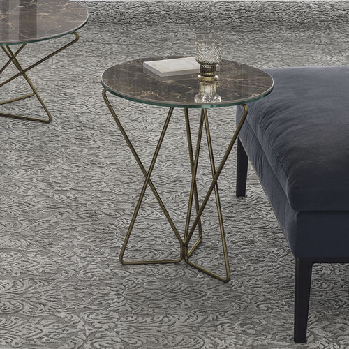 Современный вспомогательный столик - STAR CORNER - Target Point - из керамогранита / с основанием из окрашенного металла / круглый
