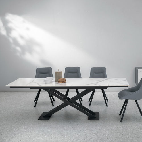 Современный обеденный стол - TOLOMEO - Target Point - из керамогранита / из ламината / с основанием из окрашенного металла