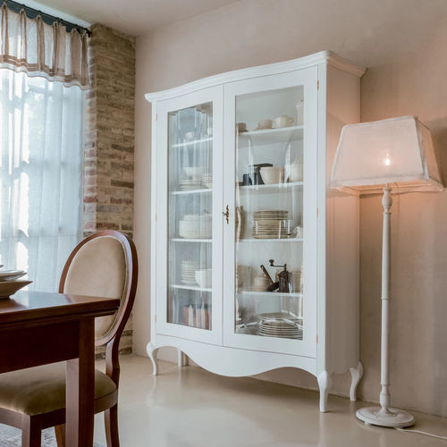 Классический стеклянный шкаф - ANVILLE - Tonin Casa - из лакированной древесины / белый / бежевый