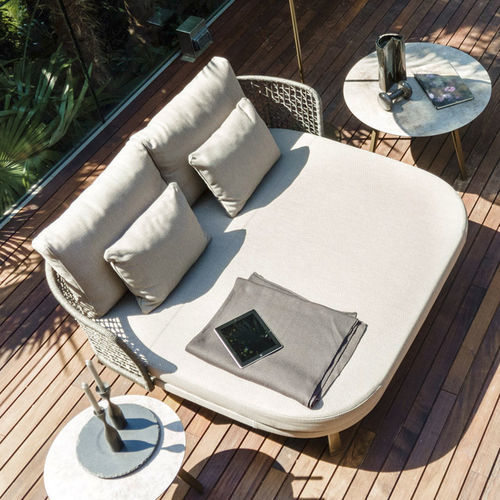 Современный полудиван - Emma Compact low - Varaschin - из водоотталкивающей ткани / из веревки / из крашеного алюминия