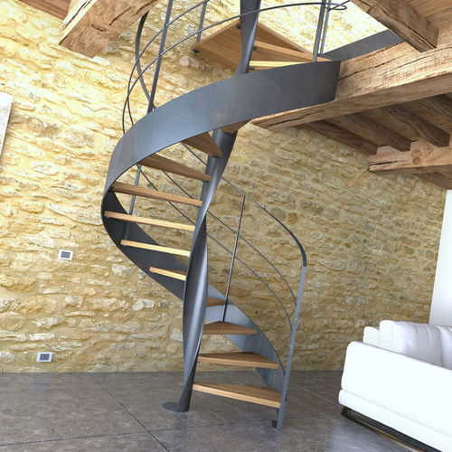 Спиральная лестница - ASTRALE SN - ITALIAN FASHION STAIRS - с деревянными ступеньками / стальная конструкция / для бытового использования