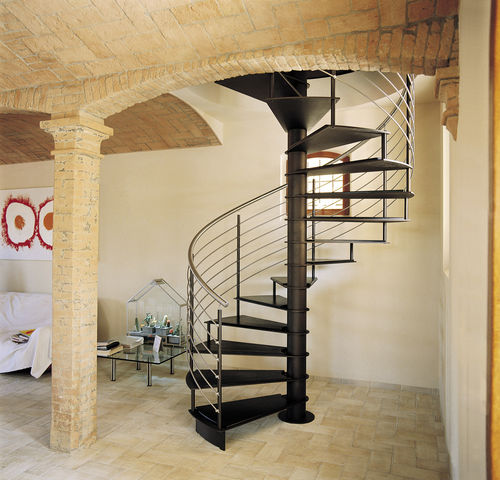 Винтовая лестница - METAL C INOX L - ITALIAN FASHION STAIRS - с металлическими ступеньками / конструкция из нержавеющей стали / для бытового использования