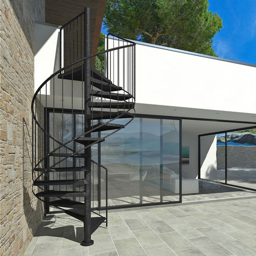 Винтовая лестница - CLASSIC CFZV - ITALIAN FASHION STAIRS - с металлическими ступеньками / металлическая конструкция / для бытового использования
