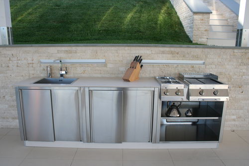 Кухня для наружного применения - OUTDOOR KITCHEN 3 - Bianchi group srl - классическая / из нержавеющей стали / без ручки