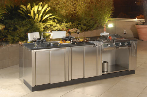Кухня для наружного применения - OUTDOOR KITCHEN 4 - Bianchi group srl - индустриальный стиль / из нержавеющей стали / без ручки