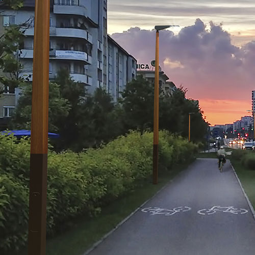 Городской фонарный столб - IVALO - Valmont France - современный / из стали / из дерева