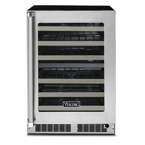 Винный шкаф для сервировки - VWUI5241GSS - 24" - VIKING - отдельностоящий / из нержавеющей стали / стеклянный