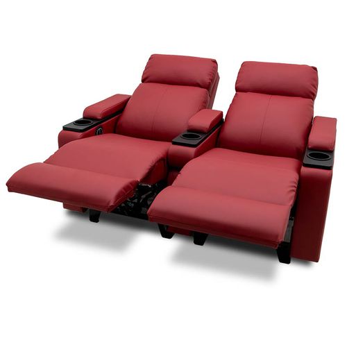 Кресло для кинотеатра из кожи - SPECTRUM SOLSTICE - Irwin Seating - красное / с подголовником / с опорой для ступней