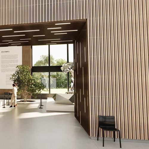 Акустическая панель для стены - LINEA 42 AL - LAUDESCHER - из цельной древесины / из сосны / прямоугольная