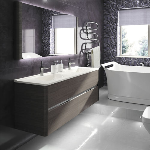 Двойная тумба под умывальник - DOLCE - AMBIANCE BAIN - подвесная / из дерева / из композита