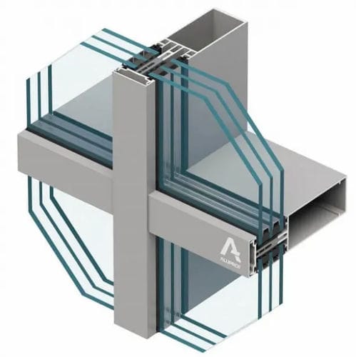 Панельная тонкостенная перегородка - MB-MT50N  - Aluprof S.A - из алюминия и стекла / акустическая / поднимающаяся и поперечная