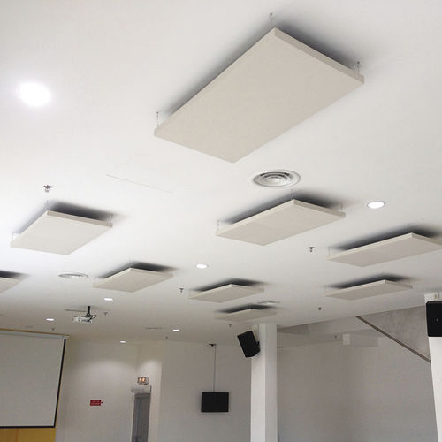 Настенная акустическая панель - FIBERTEX: RECTANGLE - Ideatec Advanced Acoustic Solutions - для потолков / текстильная / из минерального волокна