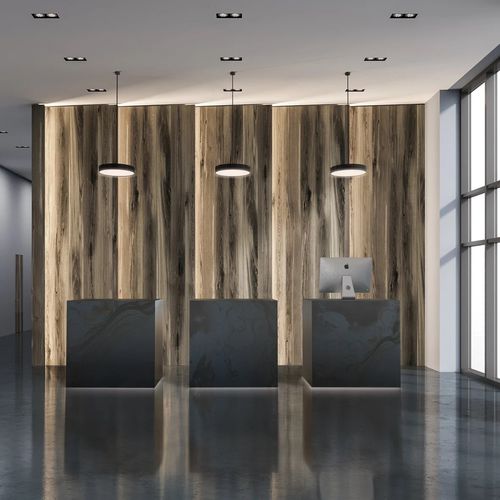 Модульная административная стойка - UNIKO - Fit Interiors - из ламината / из стали / с подсветкой