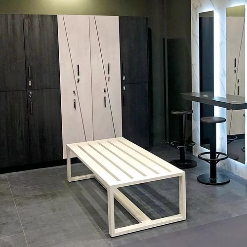 Современная скамейка для раздевалки - TECNO - Fit Interiors - из термолакированного алюминия / без спинки / без подлокотников