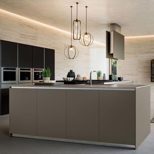 Современная кухня - YOTA : COMPOSIZION 02 - ARMONY CUCINE - из дерева / островного типа / без ручки