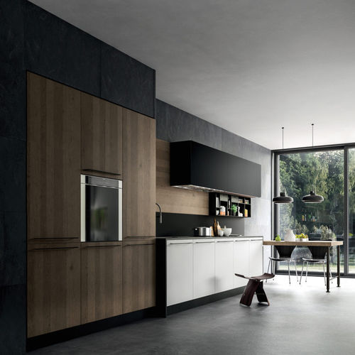 Современная кухня - YOTA : COMPOSIZION 04 - ARMONY CUCINE - из лакированной древесины / с ручками