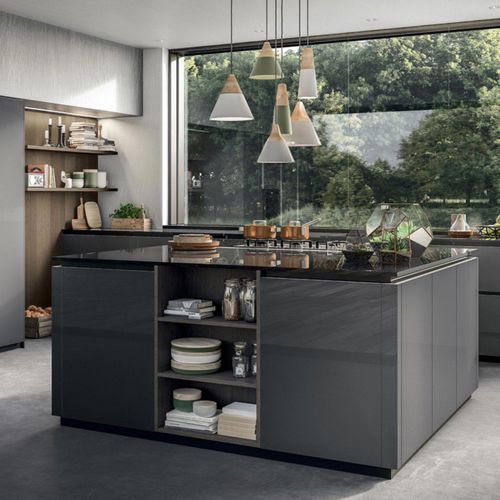 Современная кухня - T16 : COMPOSIZION 03 - ARMONY CUCINE - из стекла / из ламината / островного типа