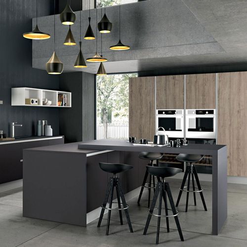 Современная кухня - TAU : COMPOSITION 01 - ARMONY CUCINE - из ламината / островного типа / без ручки