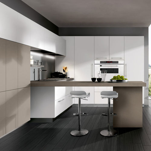 Современная кухня - KAPPA : COMPOSITION 03 - ARMONY CUCINE - из меламина / L-образная / без ручки