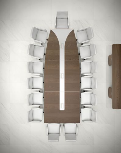 Современный стол для конференций - ISIXTY - Codutti Furniture Srl - из дерева / со встроенной электрической розеткой / для профессионального использования