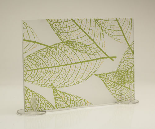 Декорированная стеклянная панель - TEXTURES SOLID : FOREST LEAVES - Duo-Gard - полупрозрачная / для внутренней компоновки