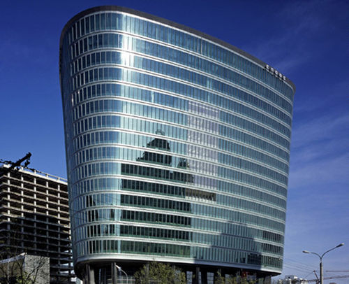 Панельная тонкостенная перегородка - CNOOC BUILDING - Josef Gartner - из алюминия и стекла / пламестойкая / прозрачная
