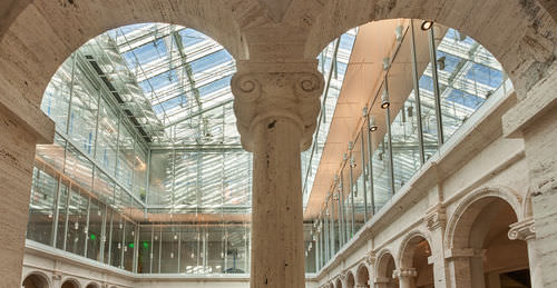 Тонкостенная перегородка самонесущий каркас - HARVARD ART MUSEUMS - Josef Gartner - из алюминия и стекла / из изолирующего стекла