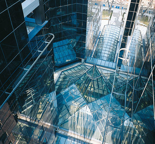 Стеклянная крыша из алюминия - BANK CENTER - Permasteelisa
